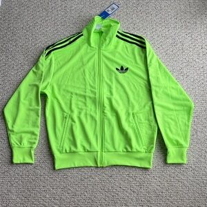adidas Neon Lime Track Jacket firebird stripes signal green m rare